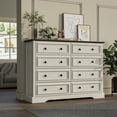 thumbnail image 2 of Frmobepts 8 Drawers Dresser Chests for Bedroom Farmhouse, Wood Rustic Tall Chest of Drawers, Ash White, 2 of 9