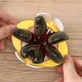 thumbnail image 2 of Cortador de huevos 3 en 1 con cuchillas de metal para huevos duros y frutas blandas, cortador de huevos duros de acero inoxidable, mushro de fresa resistente, 2 of 5