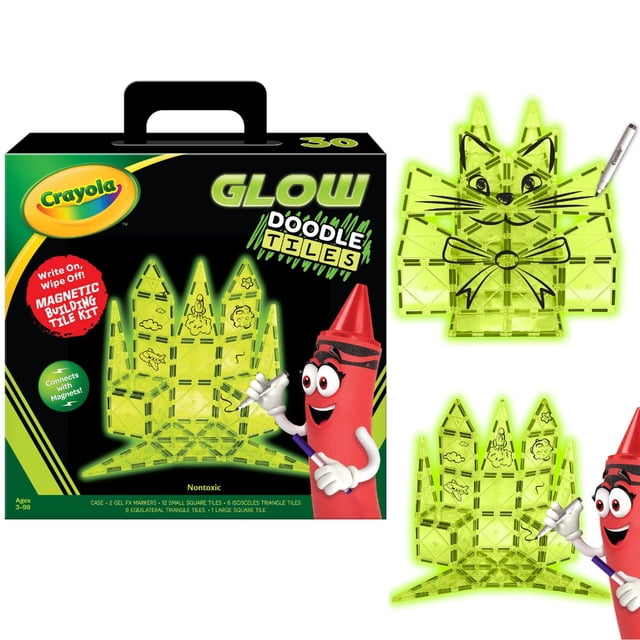 Bloques Magneticos CreateOn Crayola Glow 30 Piezas
