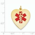 thumbnail image 3 of 14k Yellow Gold Heart-Shaped Enameled Medical Jewelry Pendant Charm, 3 of 4