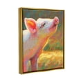 thumbnail image 3 of Happy Pink Pig Sunny Farm Animals & Insects Painting Metallic Gold Framed Art Print Wall Art, 3 of 6