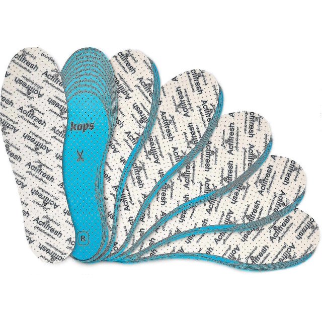 Juego de 6 pares de plantillas higiénicas para zapatos con tecnología antibacteriana suiza | Fabricadas en Europa | Cortadas a medida
