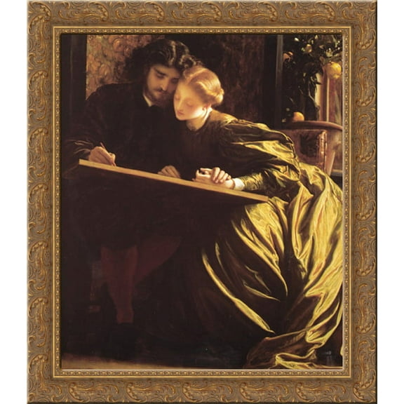 FrameToWall - The Painter's Honeymoon 20x22 Gold Ornate Wood Framed Canvas Art by Leighton, Lord Frederick