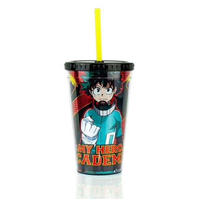 Vaso Everenty My Hero Academia 480 ml sin BPA con tapa y pajita