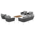 thumbnail image 3 of Modway Stance 6 Piece Outdoor Patio Aluminum Sectional Sofa Set in White Gray, 3 of 10