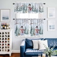 thumbnail image 2 of Snowman Christmas Kitchen Curtains Sets for Windows 24 Inch Length, Xmas Tree Branches Snowflake Birds Winter Rod Pocket Window Treatments Tier Curtains and Valances Set for Bedroom/Bathroom, 2 of 8