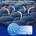 thumbnail image 4 of WQSPRING Mattress Topper & Protector 2-in-1, 8-21"Deep Pocket Warm Mattress Pad Pillow Top, 600GSM Quilted Fitted Cover for Back Pain Relief, Breathable & Machine Washable (Blue, Full), 4 of 9