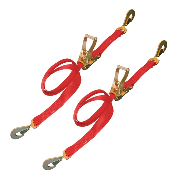 Mega Cargo Control USA 2" x 8' Ratchet Strap W/ Twisted Snap Hook - (2-Pack) -  WLL: 3333 lbs