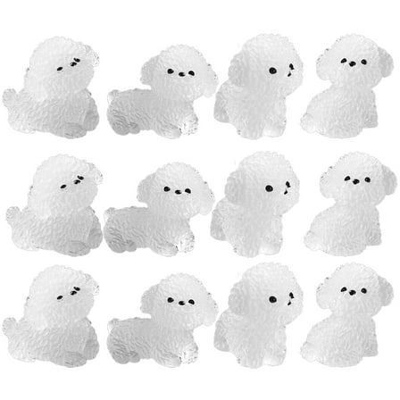 12pcs Dog Miniature Figurines Glow in Dark Cute Resin Dog Miniature Figurines Animal Ornaments