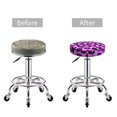 thumbnail image 5 of Round Bar Stool Seat Covers, purple leopard print Elastic Round Chair Cover Stool Seat Slipcover Bar Stool Cushions Round Pad for 12-14 inch, 5 of 7