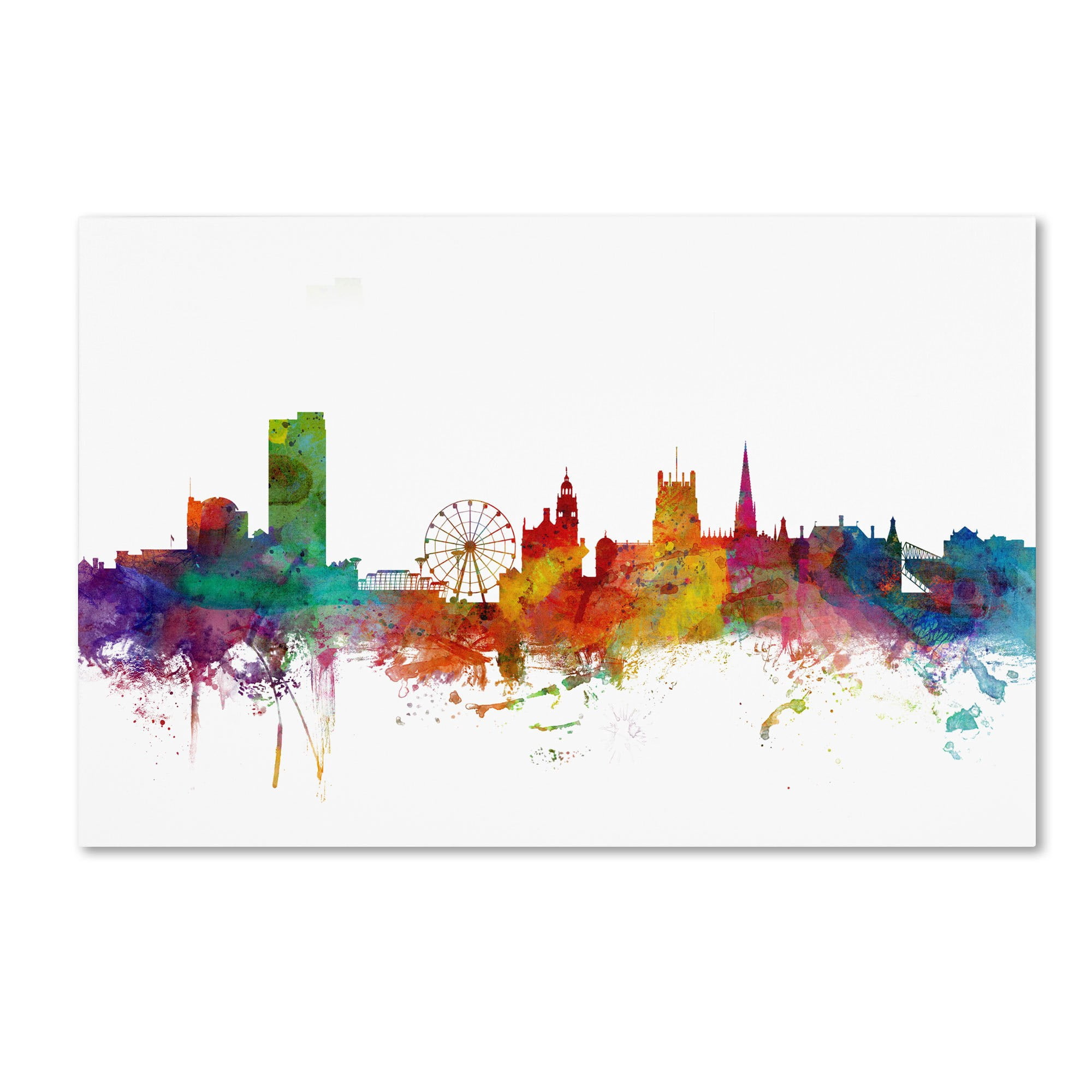 Trademark Fine Art "Sheffield England Skyline II" Canvas Art by Michael Tompsett