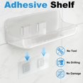 thumbnail image 2 of Adhesive Shower Caddy, 2 Pack Acrylic Bathroom Shelves, No Drill Wall Mount Organizer Storage Shelf, 2 of 6
