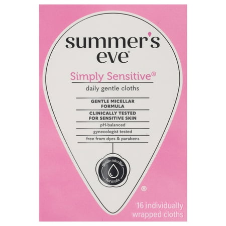 Summer's Eve Feminine Cleansing Wipes, Simply Sensitive, 16 Count