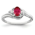 thumbnail image 6 of 925 Sterling Silver Rhodium Plated Diamond and Ruby Ring Size 8, 6 of 6