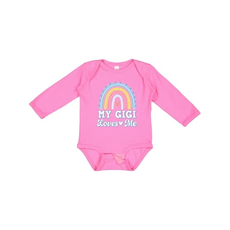

Inktastic My Gigi Loves Me Retro Rainbow Gift Baby Girl Long Sleeve Bodysuit