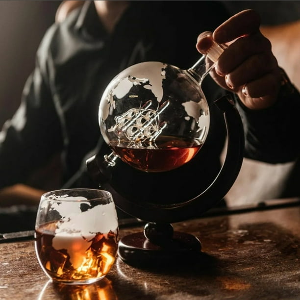 Distributeur d'alcool en forme de globe de 3,5 L pour vin, whisky