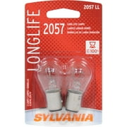 Sylvania 2057 Long-Life Miniature Bulb, 2 pack, Compatible with Multiple Cars