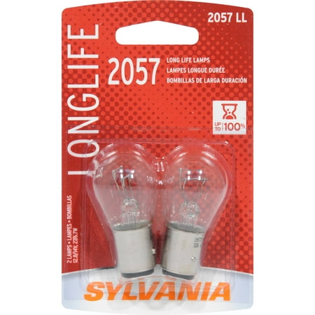 Sylvania 2057 Long-Life Miniature Bulb, 2 pack, Compatible with Multiple Cars