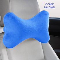 Bookishbunny 2 Pack Memory Foam Car Seat Head Rest Support Pillow Neck Pain Relief Bone Travel Cushion