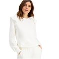 thumbnail image 1 of INC Sudadera con volantes para mujer, blanco, mediano I-N-C Camisa de entrenamiento, 1 of 1