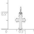 thumbnail image 2 of 14k Or Blanc Petit Collier Croix Pendentif Religieux Fleur de Lis, 2 of 6