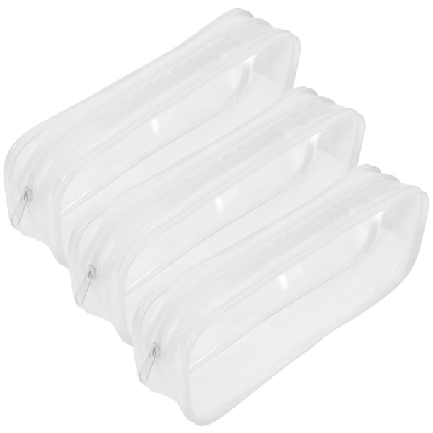 Bolsas de lápiz portátiles de 3pcs bolsas de lápiz multifuncionales estuches de lápiz transparentes para exámenes