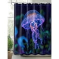 thumbnail image 2 of Shower Curtains Jellyfish Bath Curtain Ocean Marine Life Waterproof Bathroom Shower Curtain Set with Hooks Decoration 72 x 72 Inches, 2 of 7