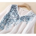 thumbnail image 7 of Summer Tops for Women Embroidered 3/4 Sleeve Boho Linen Shirts V Neck Tunic Peasant Clothes, 7 of 7