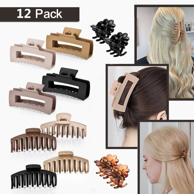 12 Pack Hair Claw Clips Large 4.3 Inch Hair Clips Stylish Barrettes in 12 Amazon.com: 12 Pack Hair Claw Clips Large 4.3 Inch Hair  main image 4