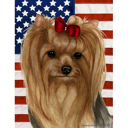 - Yorkie Show Cut - Best of Breed Patriotic II Garden Flags