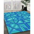 thumbnail image 2 of Ahgly Company Indoor Rectangle Patterned Neon Blue Area Rugs, 7' x 10', 2 of 6