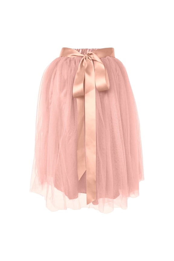 Layered Midi Skirt for Elegant Mesh Overlay Skirt with Soft and Flowy Hemline for Daily Wear ,Mardi Gras Clothing,Mardi Gras Skirt,One Size