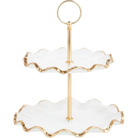 Gold Edge Glass Tiered Server