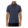 thumbnail image 2 of Men's Cooling Sports Top Short Sleeve T-Shirt Stand Collar Half Zip Casual Fitness Shirt Breathable Quick Dry for Gym Workout Training Streetwear | AESTIVO,Navy XL, 2 of 8