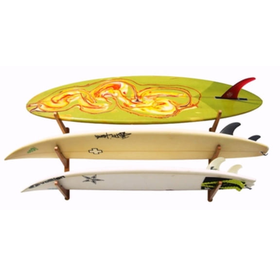COR Surf Triple Surfboard Wall Rack - 3 Surfboard Storage Wooden Rack Home Wall Mount