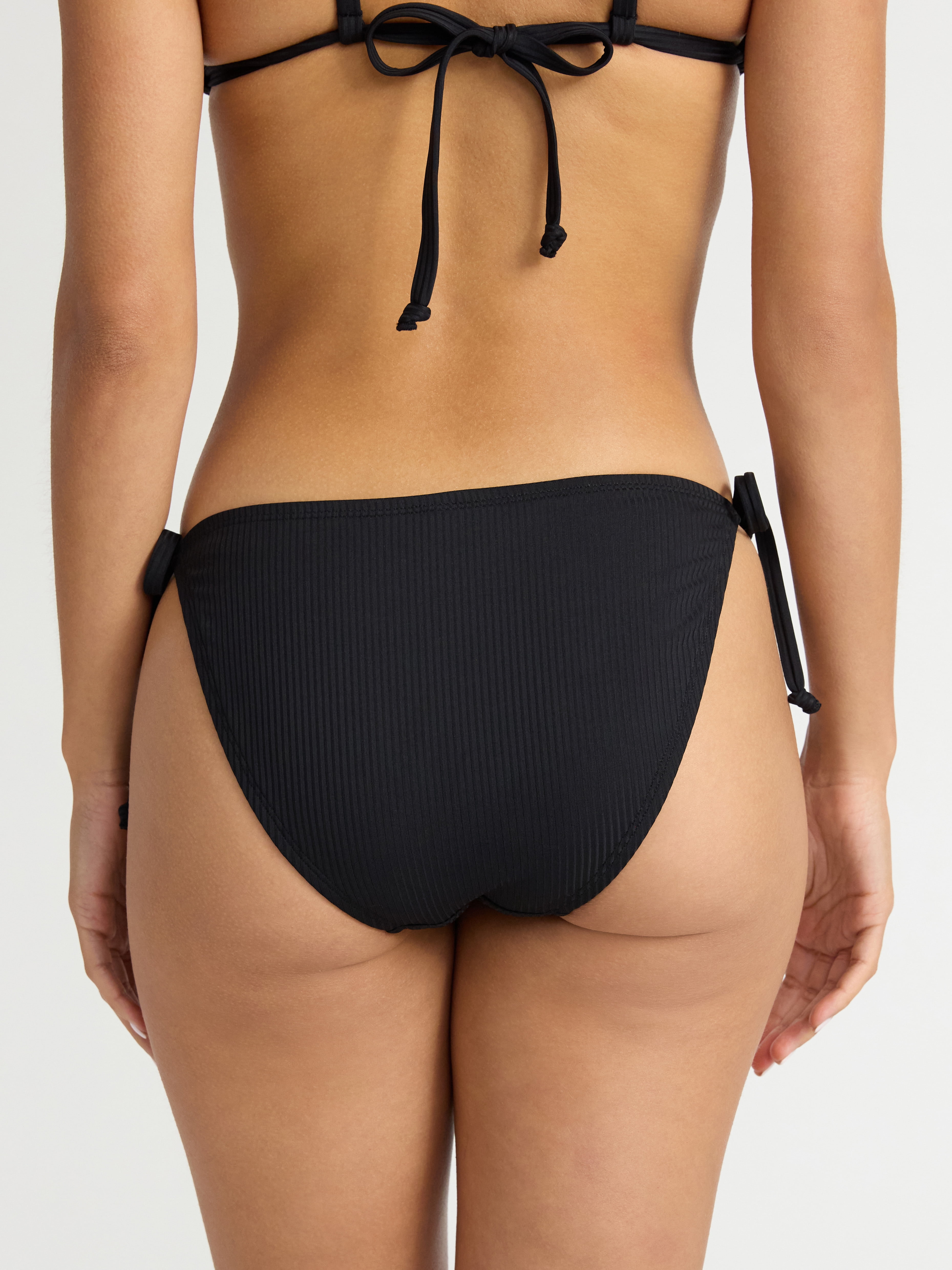 Time and Tru Women's and Women's Plus Ribbed Side Tie Bikini Swim Bottoms, Sizes XS-2X
