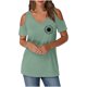 thumbnail image 5 of Algodón Fuera Del Hombro Tops para la Impresión de las Mujeres Manga Corta V-Cuello Blusa, Top de Algodón de Imitación de Moda, 5 of 8
