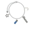 thumbnail image 2 of Delight Jewelry Silvertone 3-D Blue Baby Bottle Silvertone Dream Big Charm Bracelet, 7.5+2" Extender, 2 of 4
