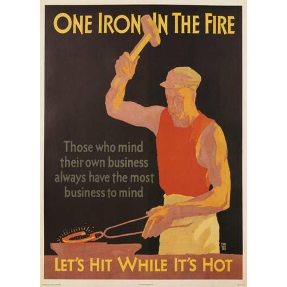 One Iron in the Fire 36x24 Art Print Poster Lets Hit Where its Hot