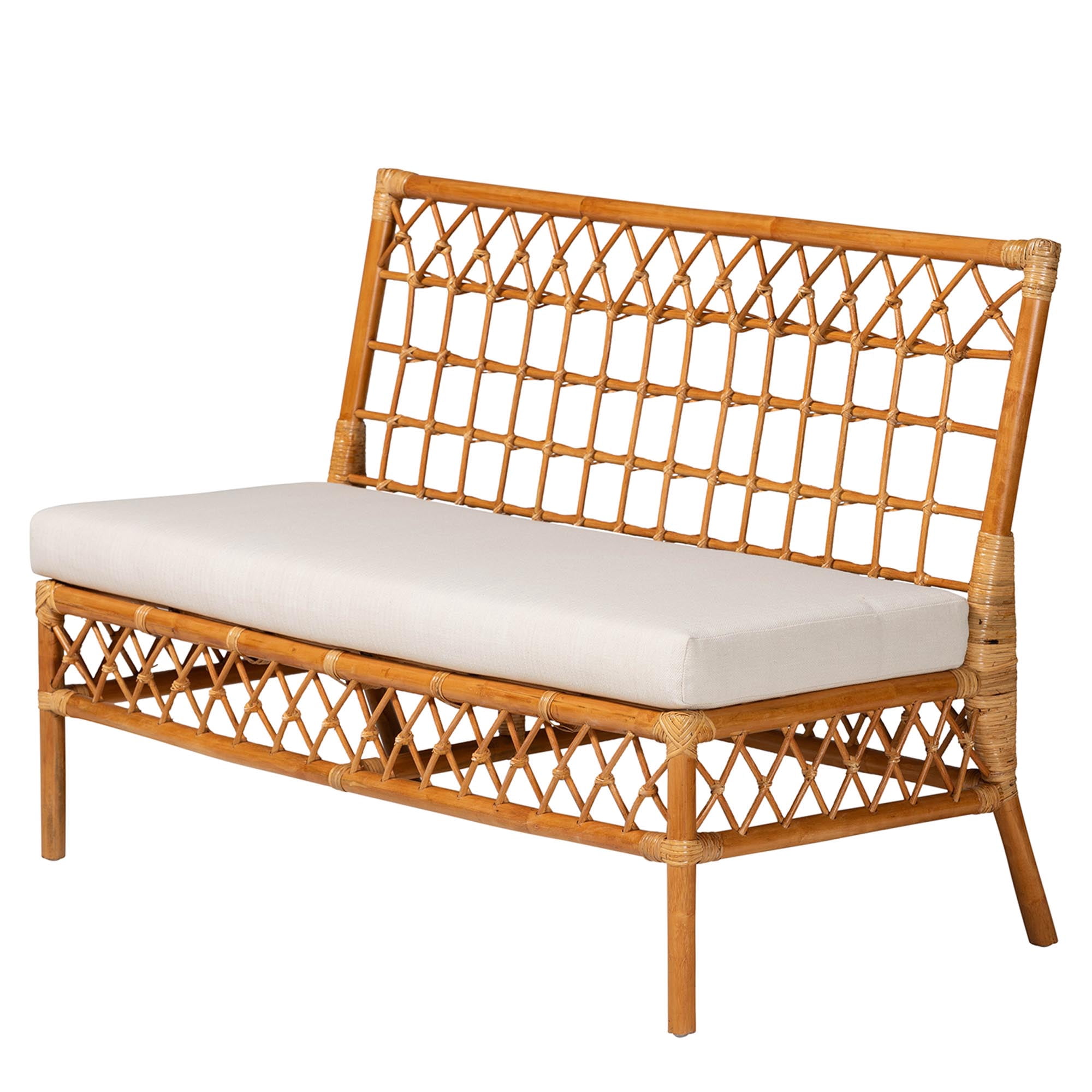 bali & pari Adora Rattan BOHO Dining Nook Set, 4-Piece, Light Honey
