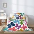 thumbnail image 2 of Rateoe Colorful Butterflies Pattern Flannel Throw Blanket, Ultra-soft Blanket for Bed, Couch, Car, Hypoallergenic Anti-pilling blanket-50"x40"(Vertical), 2 of 6