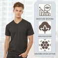 thumbnail image 4 of Tultex Men's Poly-Rich V-Neck T-Shirt 65/35 Polyester / Ring-Spun Cotton Assorted Wholesale Pack T Shirts (Dark Color 6 Pack, L), 4 of 8