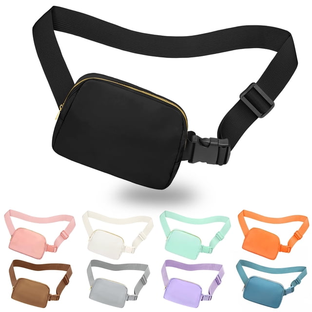 jealkip Fanny Pack Crossbody Bag for Women and Men, Belt Bag for Hiking Bum Bag with Adjustable Strap, Waist pack for Running Workout Sports Travel Black