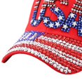 thumbnail image 5 of Jiibva American Flag Baseball Cap Sparkle Rhinestone USA Flag Trucker Hat Adjustable Hip Hop Hat for Men Women, 5 of 7