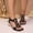 Black, variant on Women's Plus Size Solid Roman Block Heel Sandals, Open Toe Outdoor Design, Trendy Comfortable Daily Beach Summer Footwear White 36