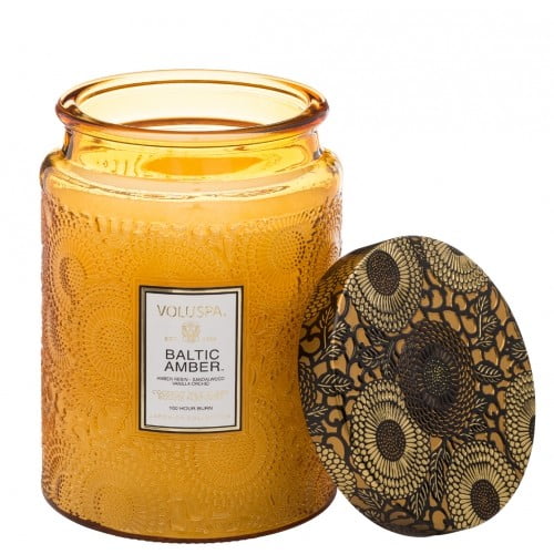 Voluspa Baltic Amber Large Glass Jar Candle Limited 16 oz