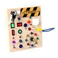 thumbnail image 2 of Tablero de actividades Montessori con LED, juguetes de viaje para bebés, juguetes sensoriales de desarrollo, juguete sensorial con interruptor para B, 2 of 9