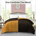 thumbnail image 2 of BedDecor 300 GSM 1Pcs Reversible Solid (Gold-Chocolate, King-California King) 100% Egyptian Cotton Base Down Alternative Comforter, 2 of 8