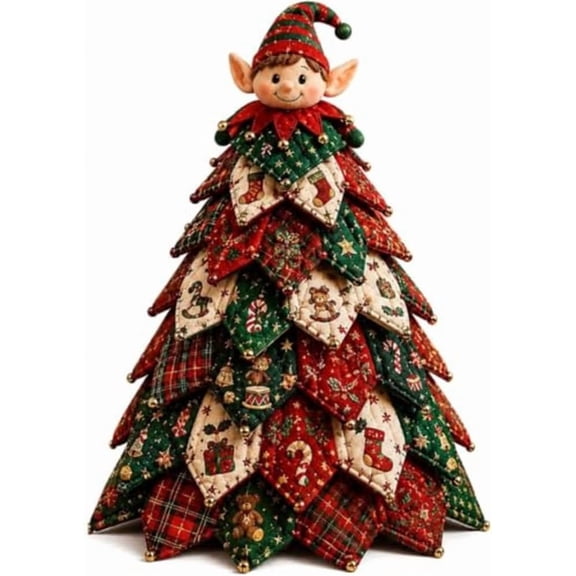 2026 New Christmas & Halloween DIY Quilted Fabric Tree Kit, 3D Layered Sewing Craft Set for Beginners, Christmas Tree Quilt Kit, Handmade Tabletop Holiday Decor, Gift for Craft Lover