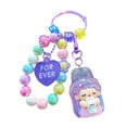 thumbnail image 2 of Lindo llavero de cuentas con dije para llave de coche, pulsera para niñas, adultos y niños. Violeta, 2 of 9